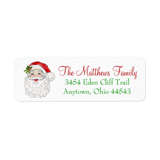 Santa Claus Return address Labels | Zazzle