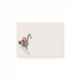 Santa Claus Rides A Lovely Giraffe Post-it Notes