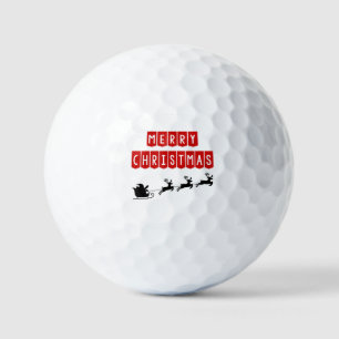 Santa Claus rides golf cart Balls
