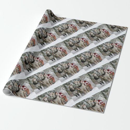 Santa Claus rides in a Horse sleigh Wrapping Paper