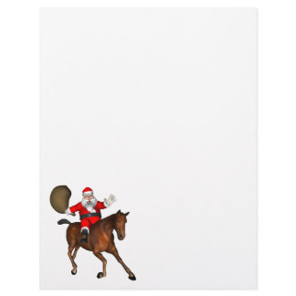 Santa Claus Riding A Brown Horse