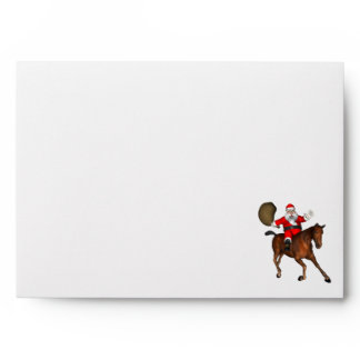 Santa Claus Riding A Brown Horse Envelope