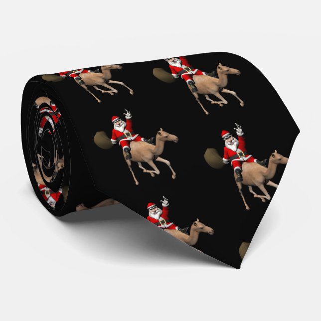 Santa Claus Riding A Camel Tie (Rolled)