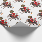 Santa Claus Riding A Donkey Wrapping Paper (Corner)