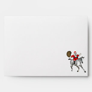 Santa Claus Riding A Grey Horse Envelope