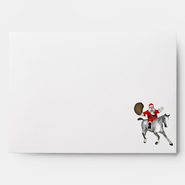 Santa Claus Riding A Grey Horse Envelope (Front)