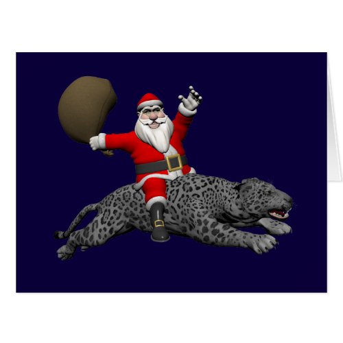 Santa Claus Riding A Grey Panther