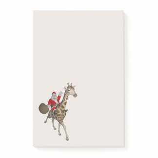 Santa Claus Riding A Jolly Giraffe Post-it Notes