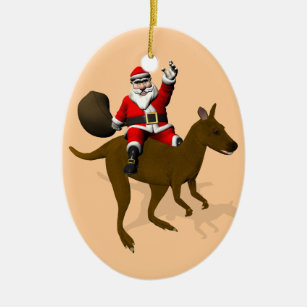 santa kangaroo clipart