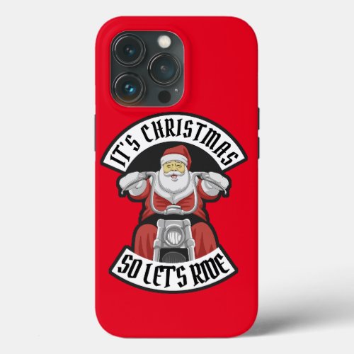 Santa Claus riding a motorcycle iPhone 13 Pro Case