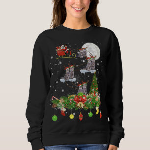 Santa Claus Riding Cat Reindeer Sleigh Xmas day Sweatshirt