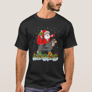 Santa Claus Riding Cocker Spaniel Dog Christmas T-Shirt
