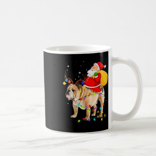 Santa Claus Riding English Bulldog Xmas Boys Dog  Coffee Mug