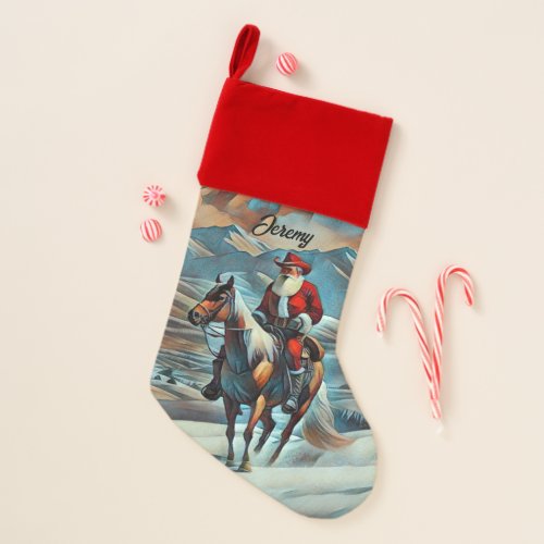  Santa Claus Riding Horse Christmas Christmas Stocking