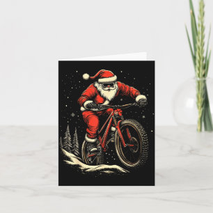 Santa Claus Riding Mountain Bike Christmas Funny M Card