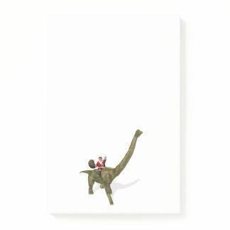 Santa Claus Riding On Brachiosaurus Post-it Notes