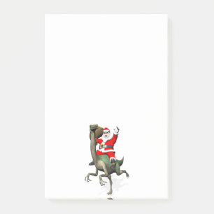 Santa Claus Riding On Gallimimus Post-it Notes