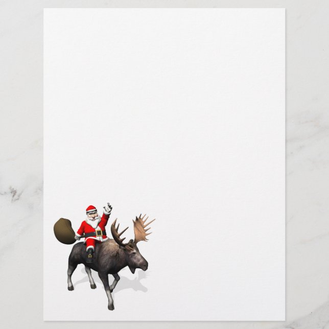 Santa Claus Riding On Moose (Front)
