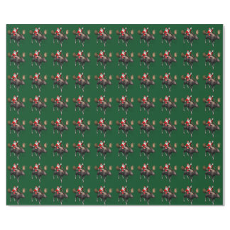 Santa Claus Riding On Moose Wrapping Paper