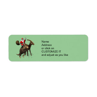 Santa Claus Riding On Parasaurolophus Label