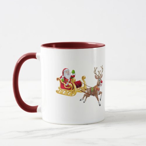 Santa Claus riding on sleigh Mug