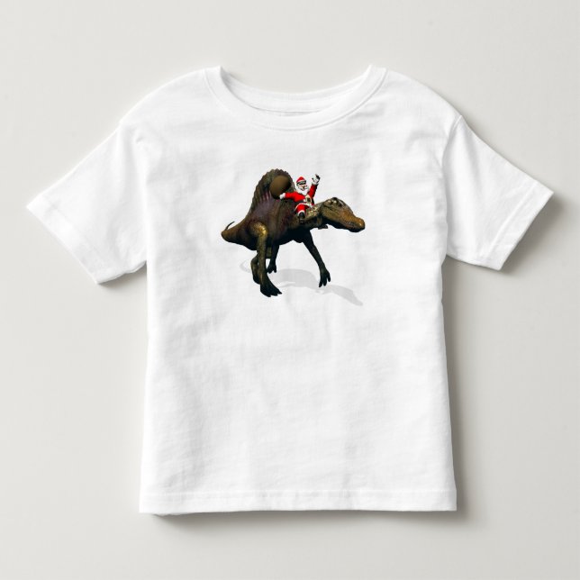 Santa Claus Riding On Spinosaurus Toddler T-shirt (Front)