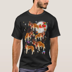 Santa Claus Riding Saint Bernard Christmas Pajamas T-Shirt