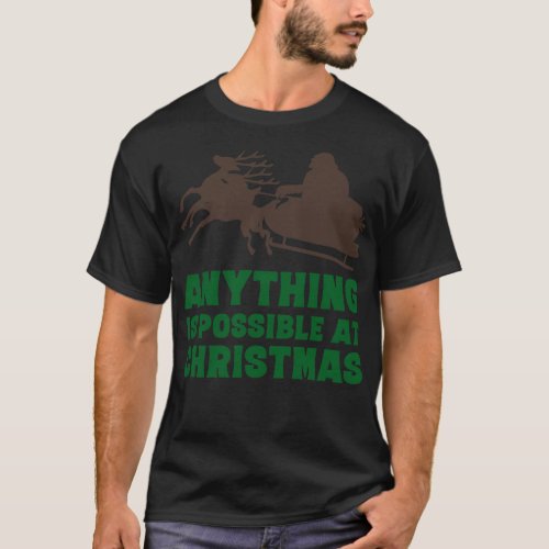 Santa Claus riding sleigh funny lover Christmas Gi T_Shirt