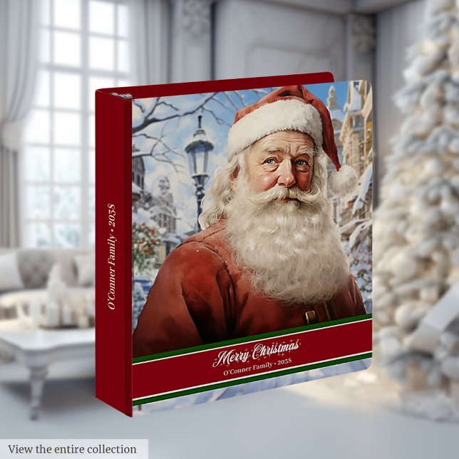 Santa Claus Ring Binder Custom Name Memory Album (Santa Claus Ring Binder Custom Name Memory Album)