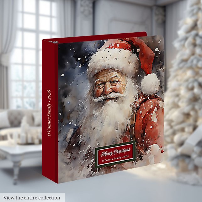 Santa Claus Ring Binder Holiday Custom Name Gift (Santa Claus Ring Binder Holiday Custom Name Gift)