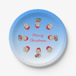 Santa Claus rings the bell on Christmas Eve Paper Plates