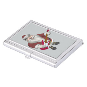 Santa Claus Rock Star Case For Business Cards