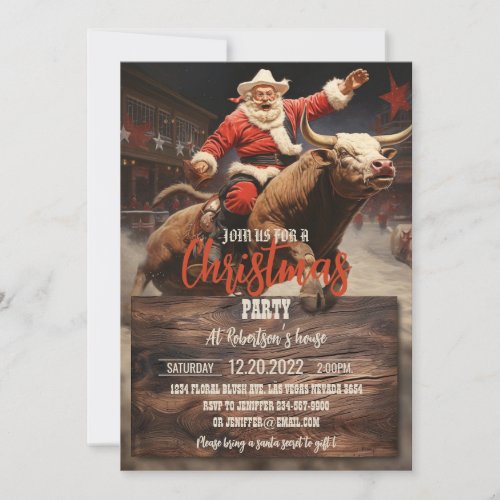 Santa Claus Rodeo Invitation
