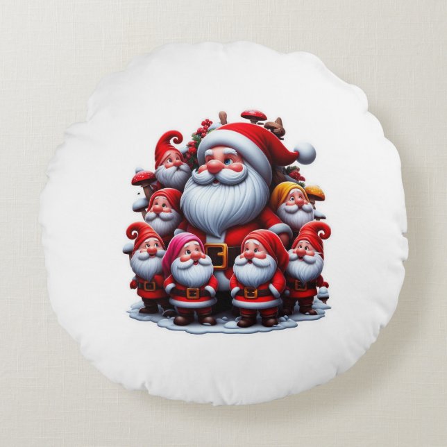 Santa Claus Round Pillow (Front)