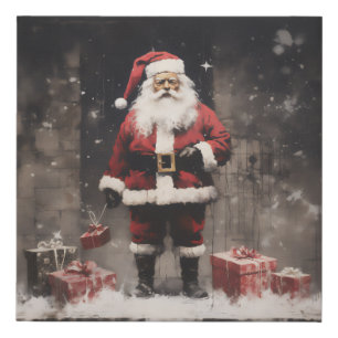 Santa Claus Rural Mural Faux Canvas Print