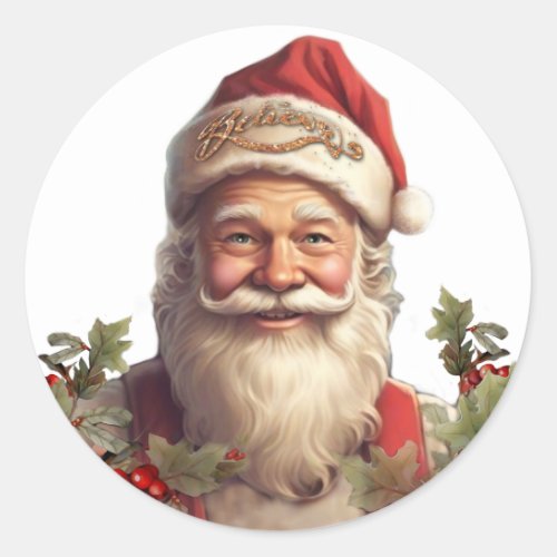 Santa Claus Saint Nicholas Christmas  Classic Round Sticker