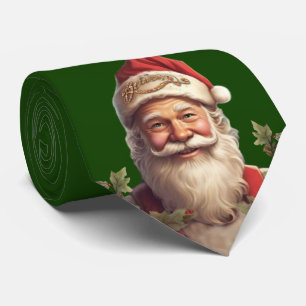 Santa Claus Saint Nicholas Christmas green Neck Tie