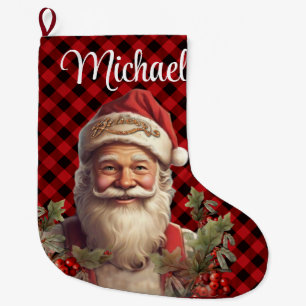 Santa Claus Saint Nicholas Christmas Large Christmas Stocking