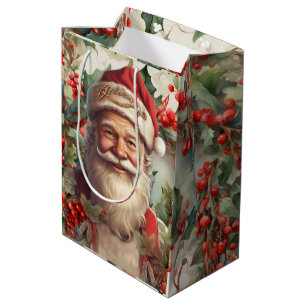 Santa Claus Saint Nicholas Christmas Medium Gift Bag