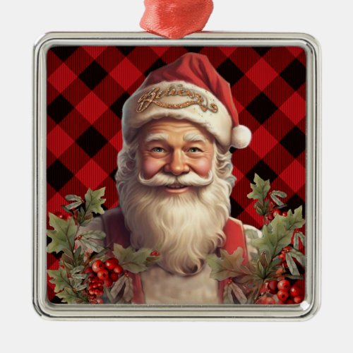 Santa Claus Saint Nicholas Christmas  Metal Ornament
