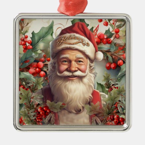 Santa Claus Saint Nicholas Christmas  Metal Ornament