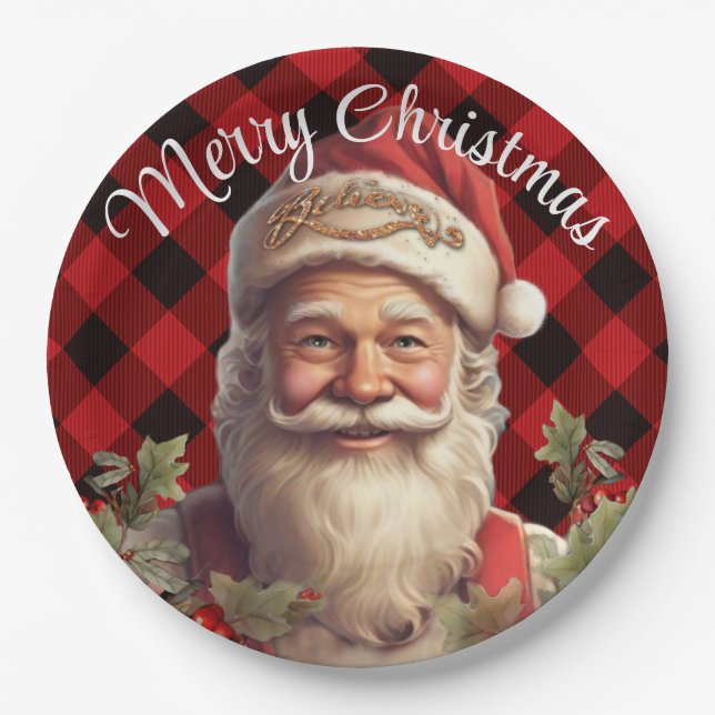 Santa Claus Saint Nicholas Christmas  Paper Plates (Front)