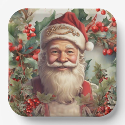 Santa Claus Saint Nicholas Christmas  Paper Plates