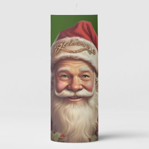 Santa Claus Saint Nicholas Christmas  Pillar Candle