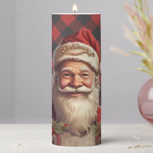 Santa Claus Saint Nicholas Christmas  Pillar Candle