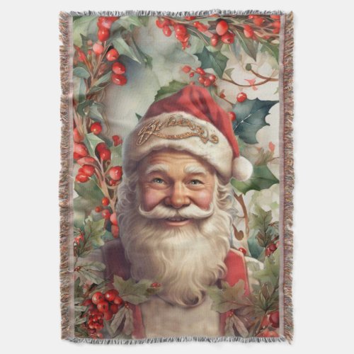 Santa Claus Saint Nicholas Christmas  Throw Blanket
