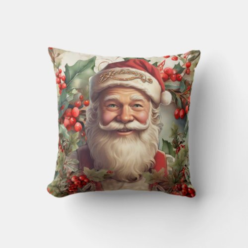 Santa Claus Saint Nicholas Christmas  Throw Pillow