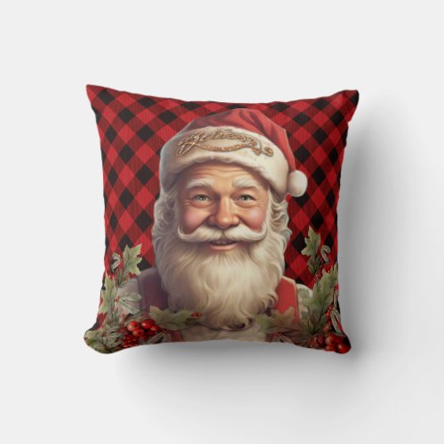 Santa Claus Saint Nicholas Christmas  Throw Pillow