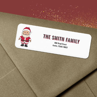Santa Claus - Santon Toy Doll Christmas Address Label