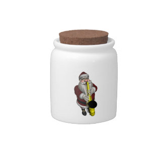 Santa Claus Saxophone Player Candy Jar